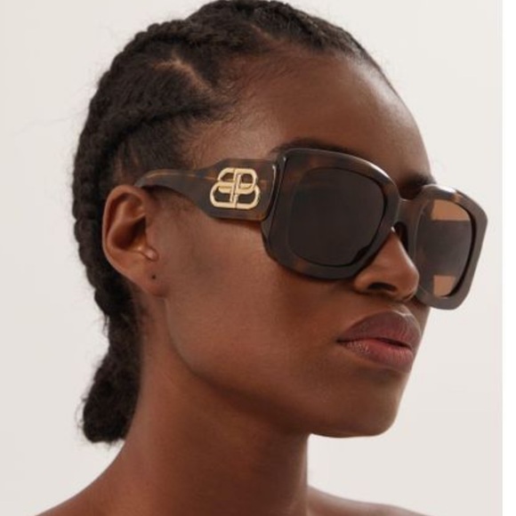 BALENCIAGA Paris D-Frame Sunglasses Havana  Brown - Picture 9 of 16